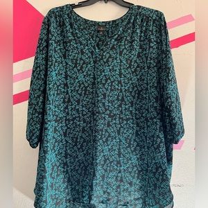 Ruched Strips Print Blouse